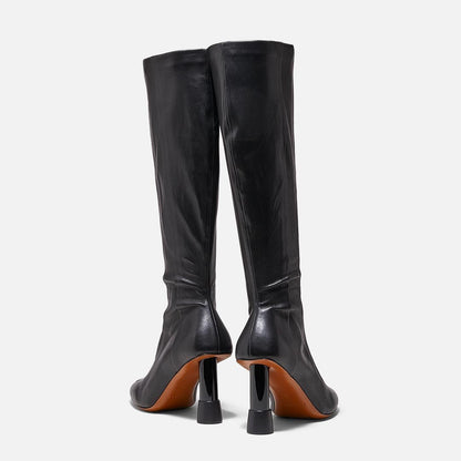 HIGH BOOTS - KARL boots, lambskin black - KARLBLKNAPM350 - Clergerie Paris - USA