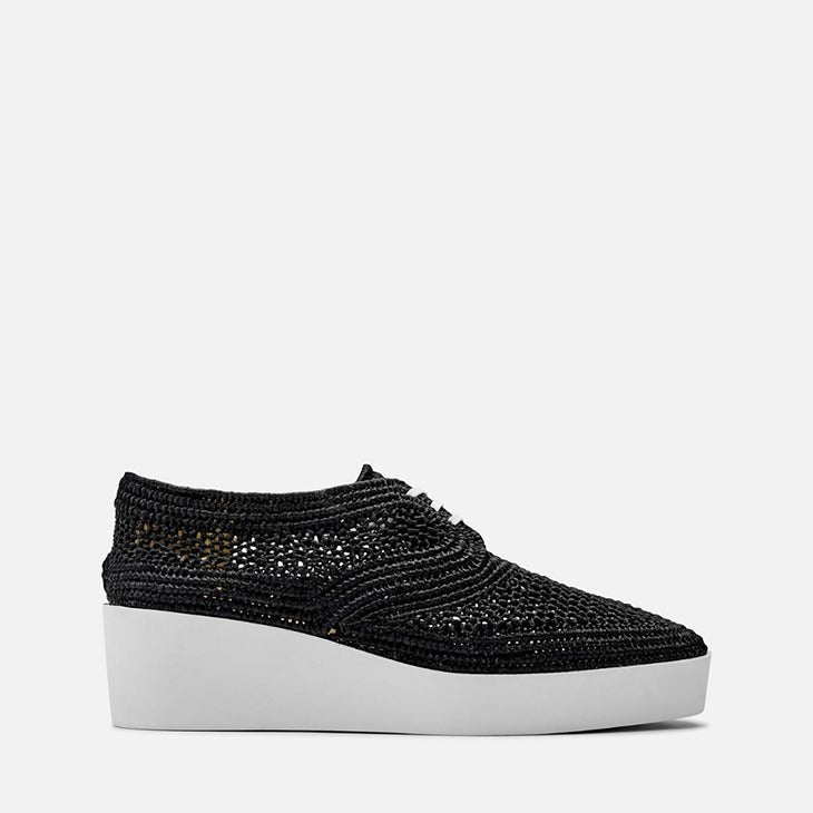 DERBIES - LISA, black raffia || OUTLET - Clergerie Paris - USA