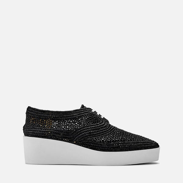 Robert Clergerie 厚底 花刺繍 レザー シューズ 36 1/2 Robert Clergerie Opus Sneaker Embossed Gobi/White
