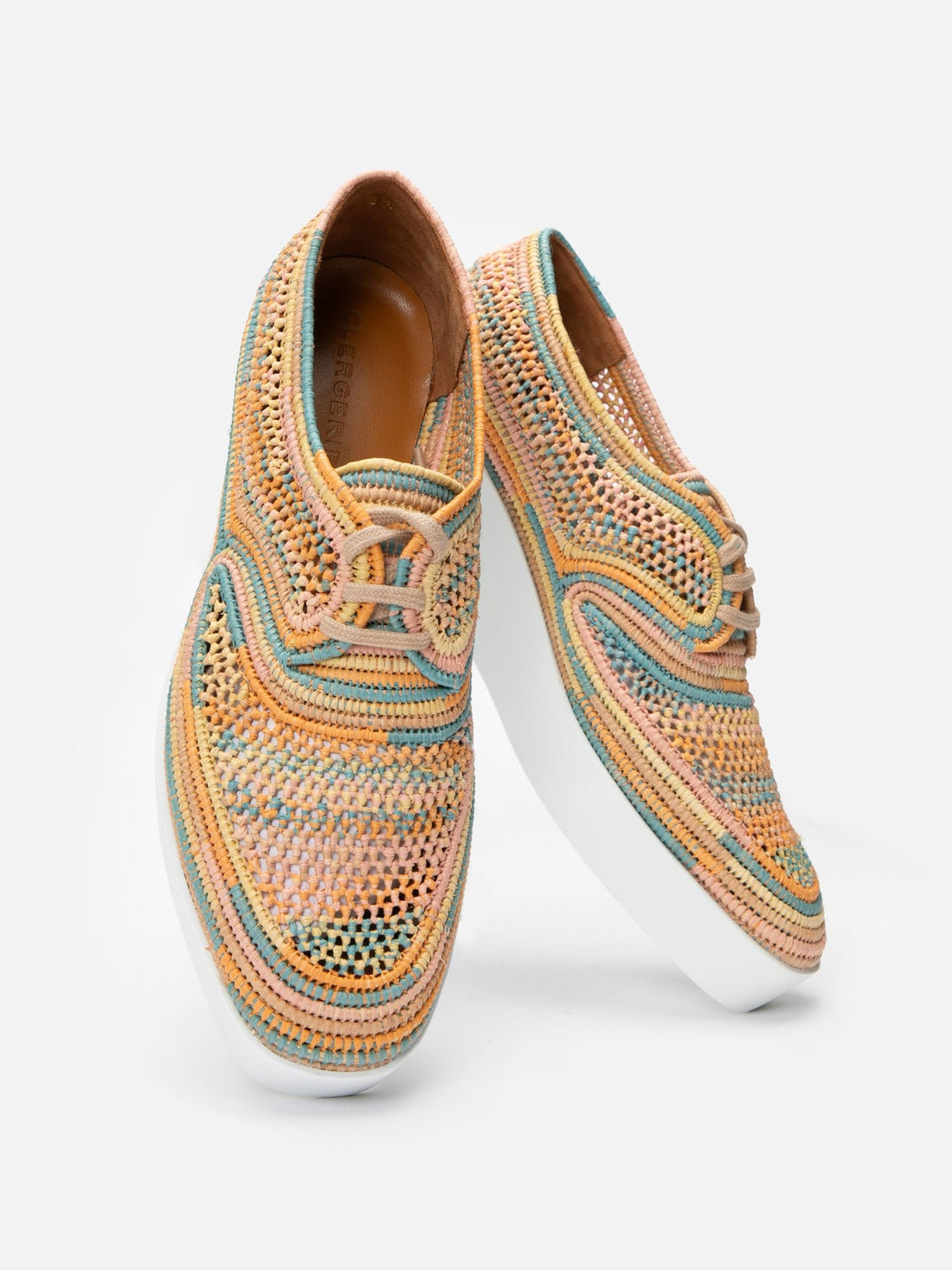 DERBIES - LISA4, pastel raffia - Clergerie Paris - USA