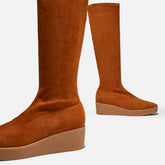 HIGH BOOTS - LOANE boots, suede lambskin rust || OUTLET - LOANE8RUSSDEM350 - Clergerie Paris - USA