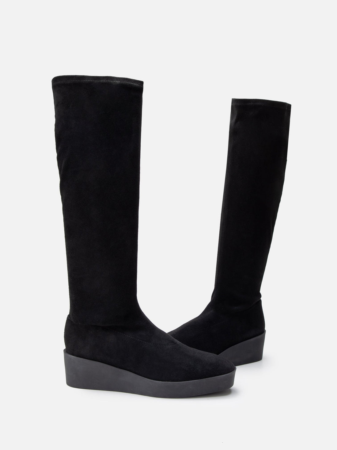 HIGH BOOTS - LOANE, suede stretch black - Clergerie Paris - USA