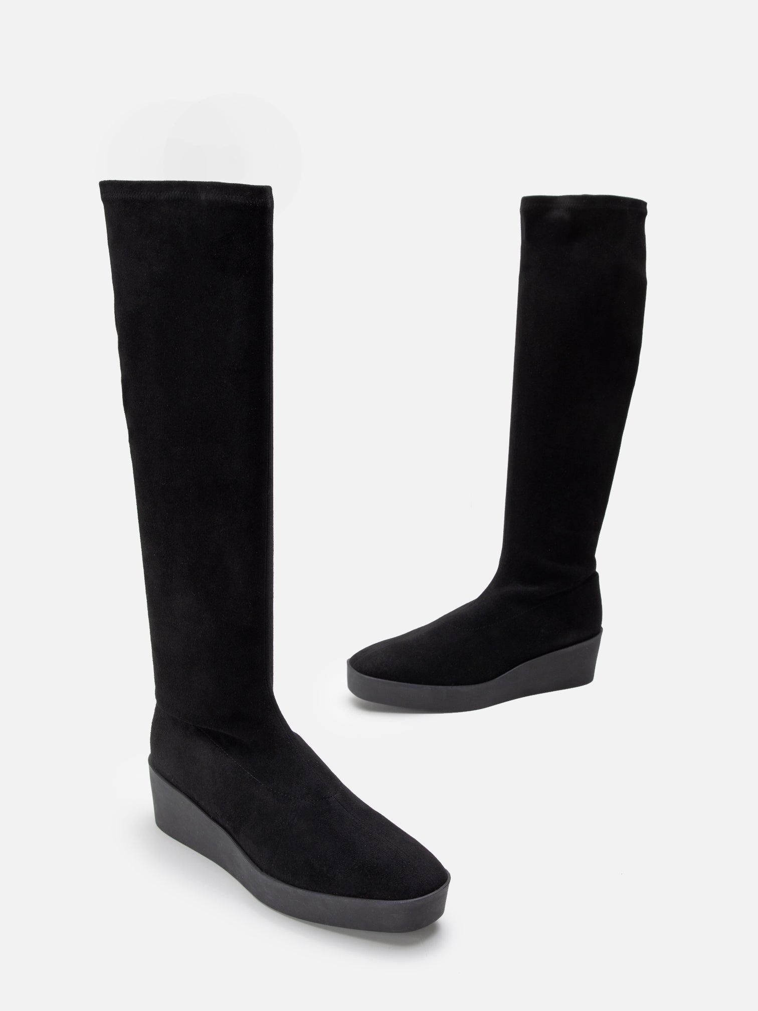 HIGH BOOTS - LOANE, suede stretch black - Clergerie Paris - USA