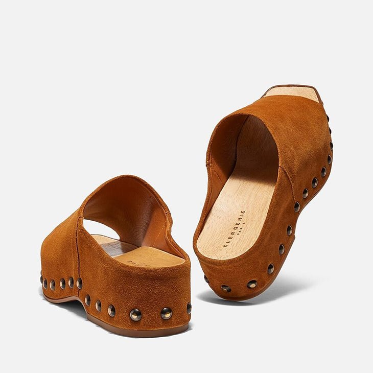 MULES - MIA, brown suede || OUTLET - Clergerie Paris - USA