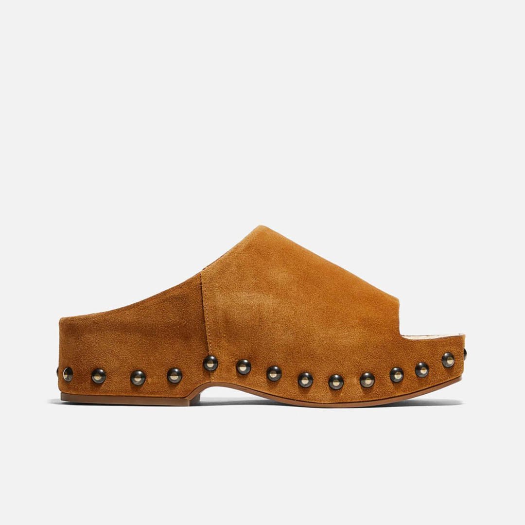 MULES - MIA mules, brown suede calfskin || OUTLET - MIAWOOCRUM350 - Clergerie Paris - USA