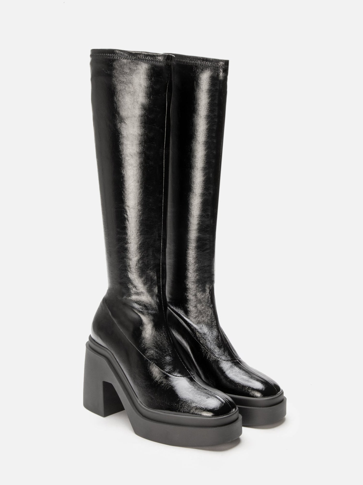 HIGH BOOTS - NALINI, naplak stretch black - Clergerie Paris - USA