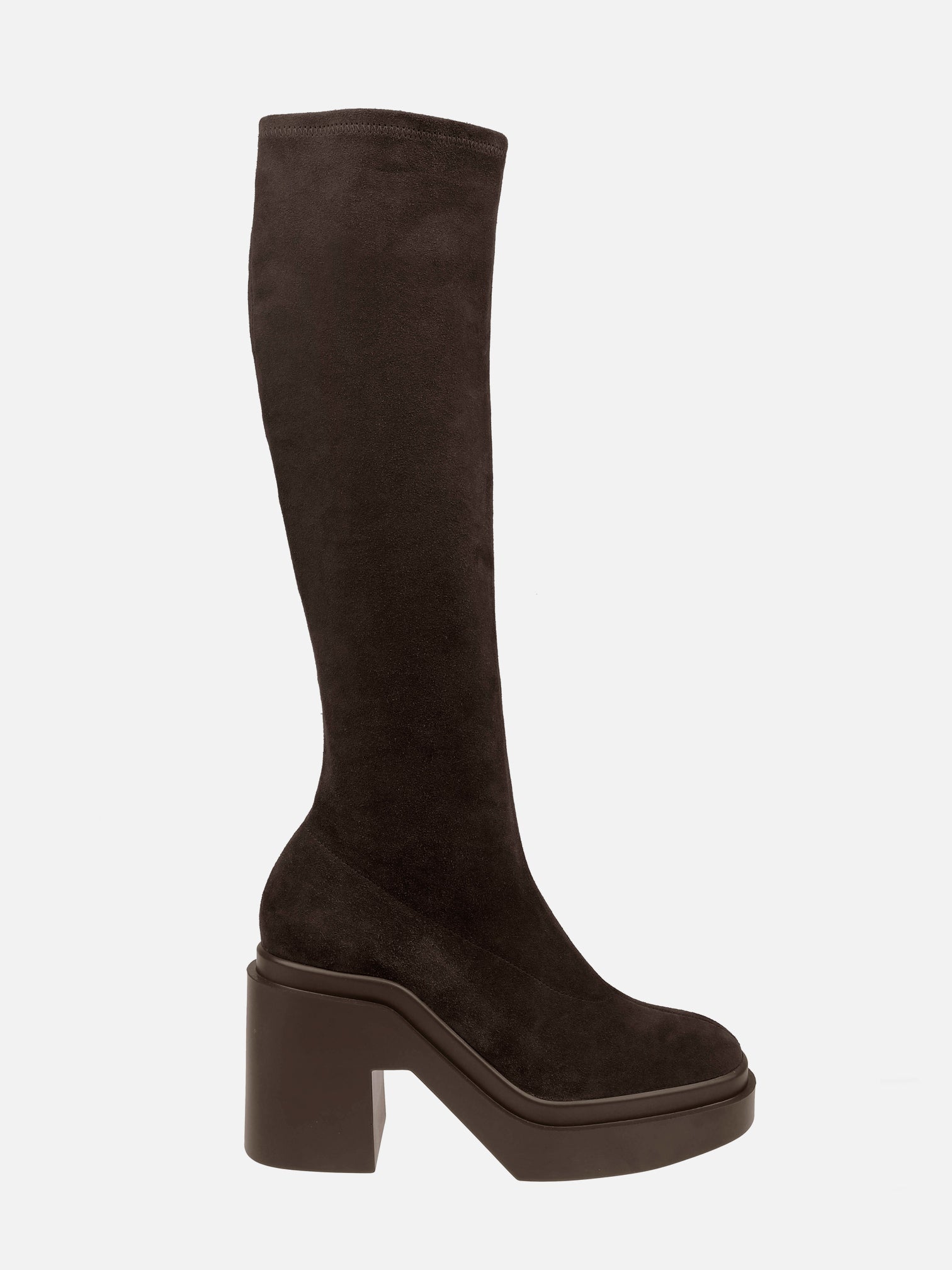 HIGH BOOTS - NALINI, suede stretch brown - Clergerie Paris - USA