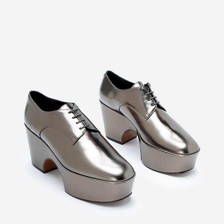 DERBIES - NELA, gloss metallic gobi - Clergerie Paris - USA