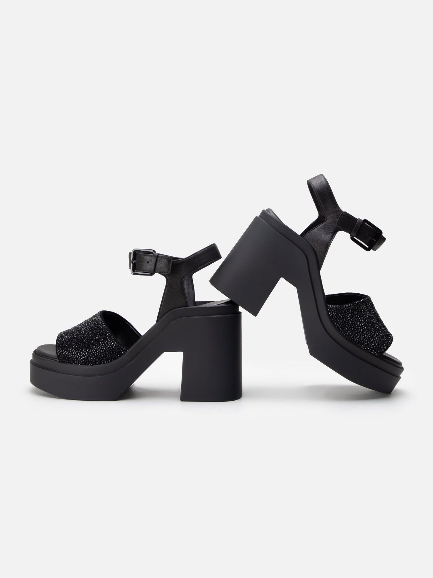 SANDALS - NELIO, suede strass black - Clergerie Paris - USA