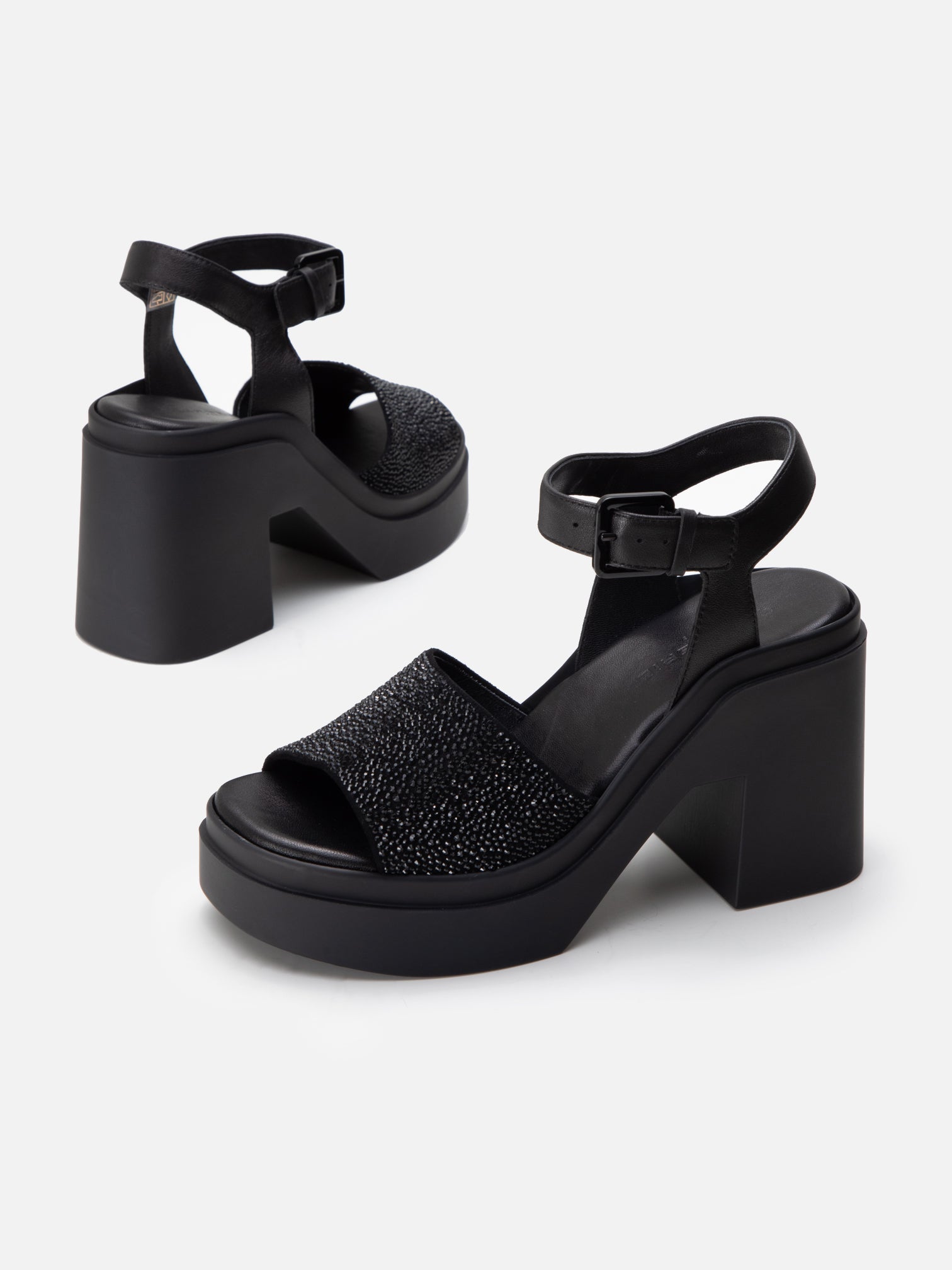 SANDALS - NELIO, suede strass black - Clergerie Paris - USA