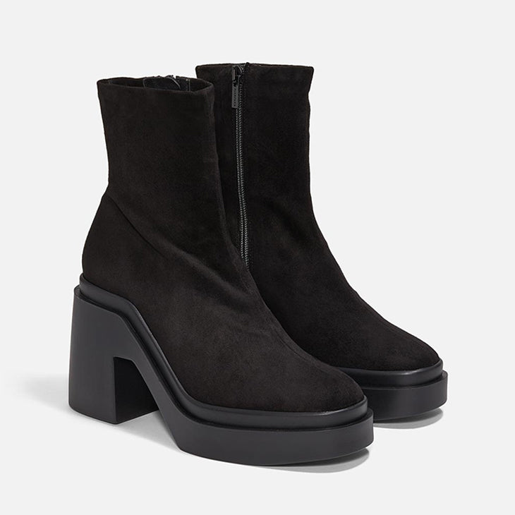 ANKLE BOOTS - NINA, suede black with zip - Clergerie Paris - USA