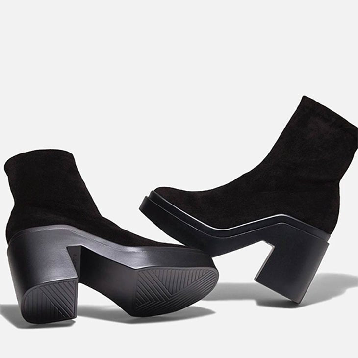 ANKLE BOOTS - NINA, suede stretch black - Clergerie Paris - USA