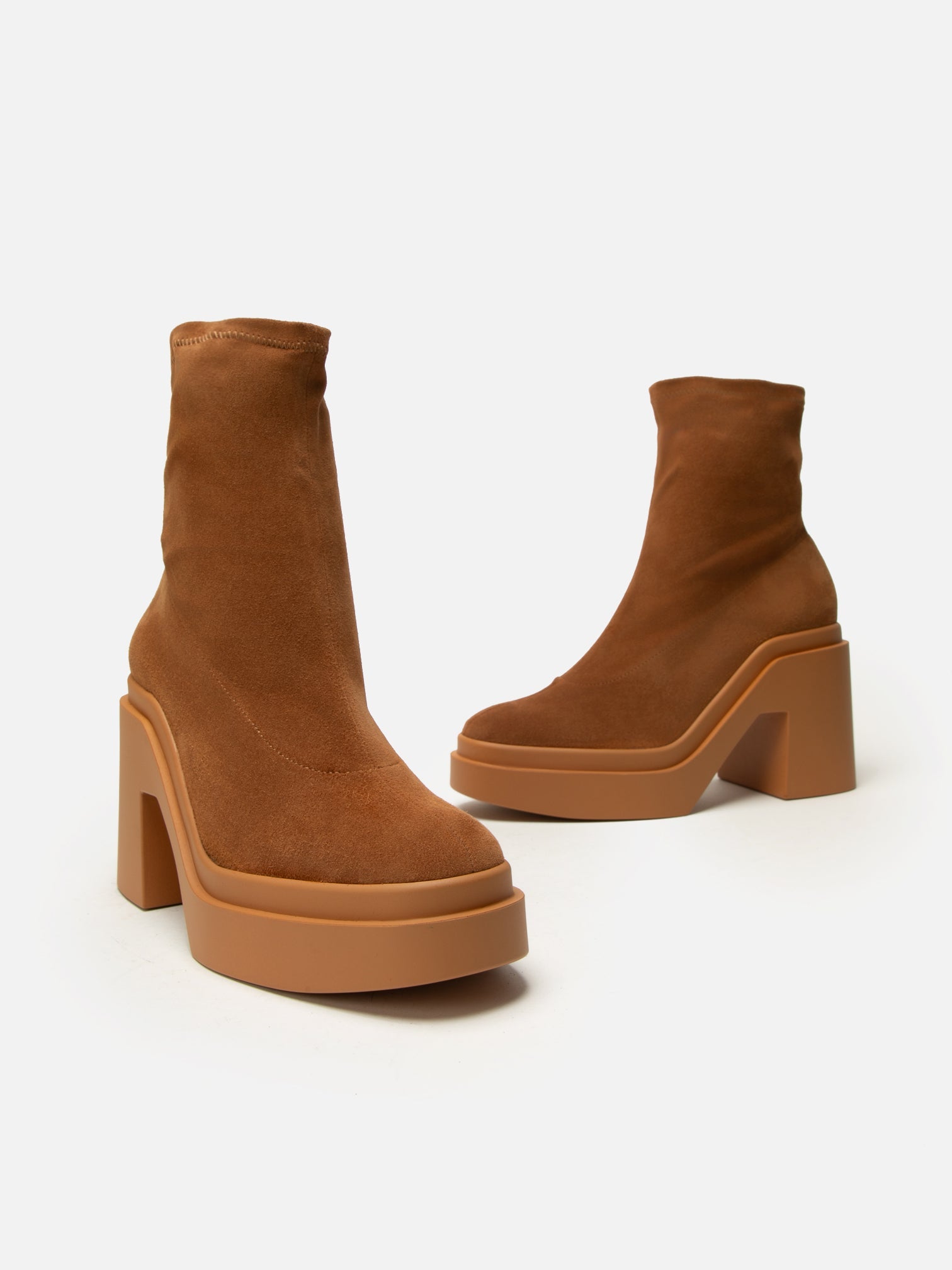 ANKLE BOOTS - NINA, suede stretch brown - Clergerie Paris - USA