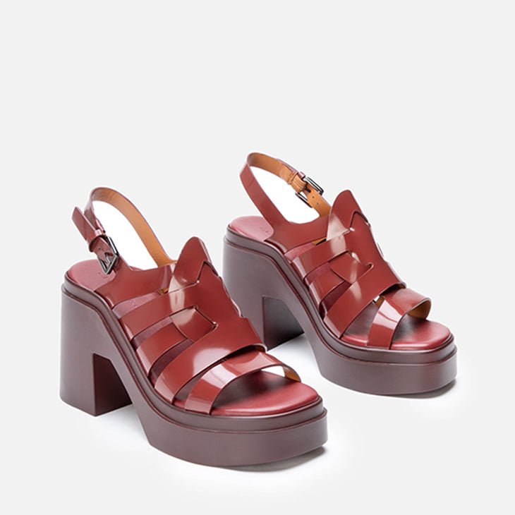 SANDALS - NINDY, gloss garnet - Clergerie Paris - USA