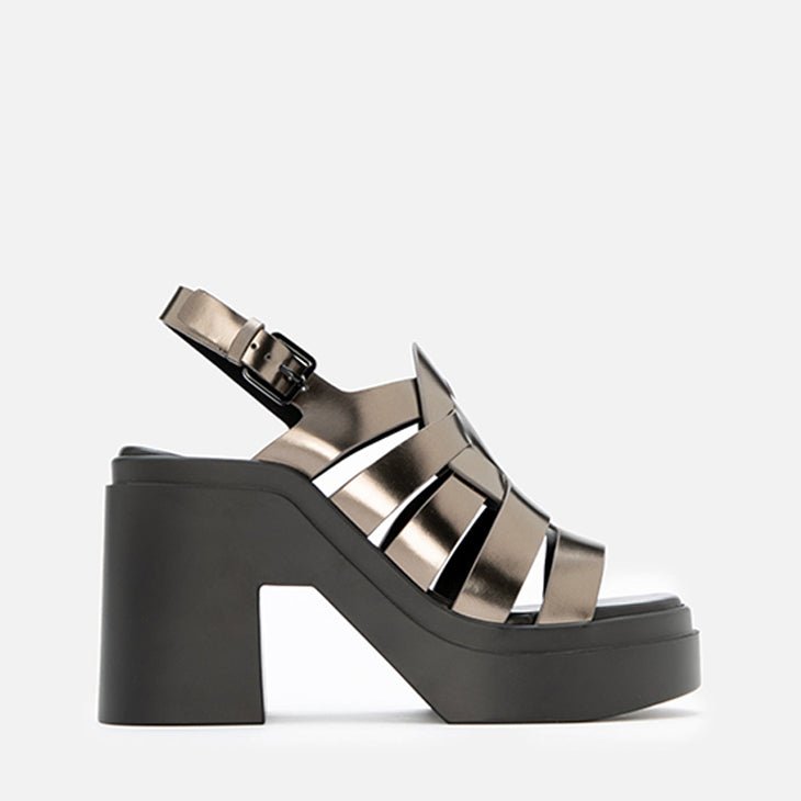 SANDALS - NINDY, gloss metallic gobi - Clergerie Paris - USA