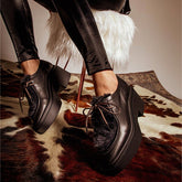 DERBIES - NORTON, black & faux fur - Clergerie Paris - USA