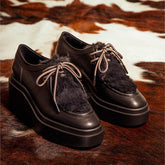 DERBIES - NORTON, black & faux fur - Clergerie Paris - USA