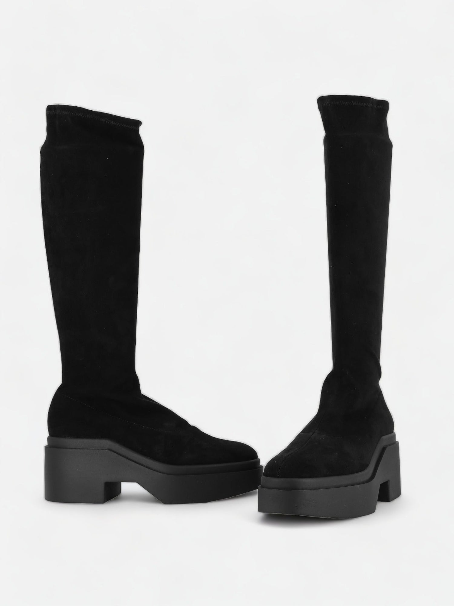 HIGH BOOTS - NOVA boots, suede lambskin black - NOVABLKESRM340 - Clergerie Paris - USA