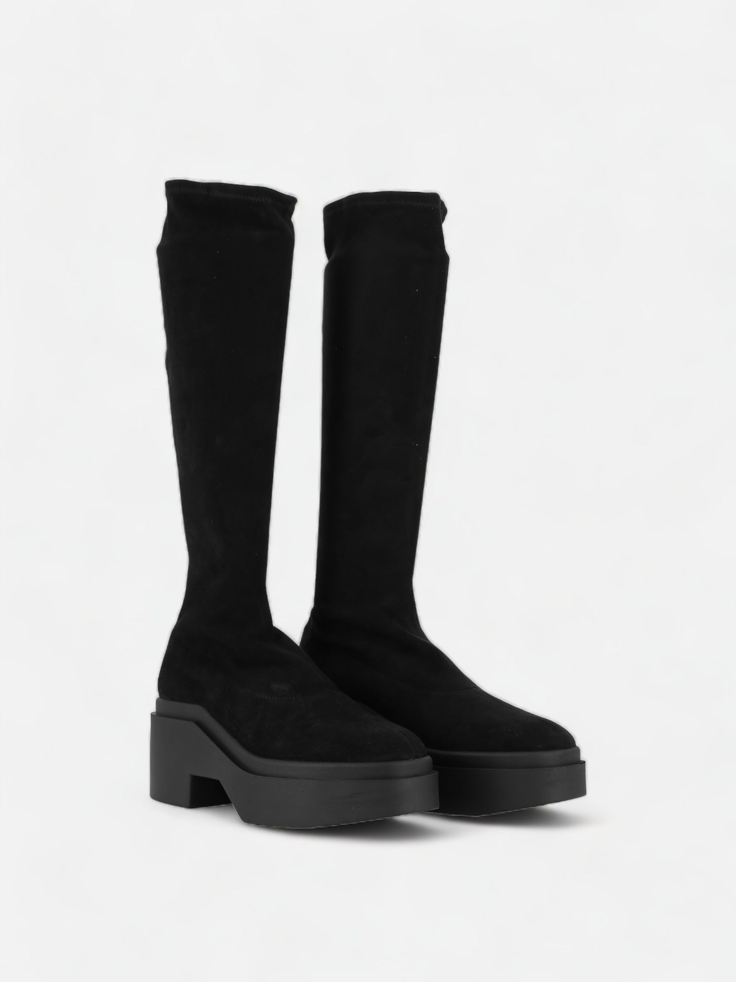 HIGH BOOTS - NOVA boots, suede lambskin black - NOVABLKESRM340 - Clergerie Paris - USA