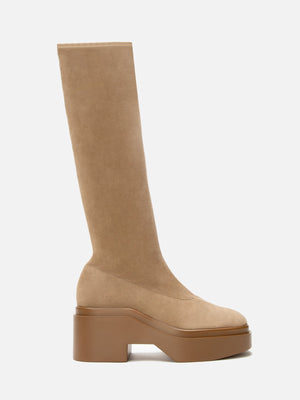 HIGH BOOTS - NOVA, suede stretch gobi - Clergerie Paris - USA