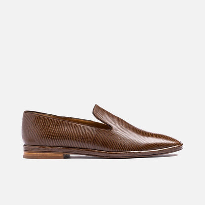 LOAFERS - OLYMPIA loafers, brown lizard printed || OUTLET - OLYMPIAT7COFMTEM350 - Clergerie Paris - USA
