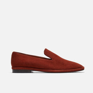 LOAFERS - OLYMPIA loafers, suede goatskin brick - OLYMPIA8BRISDEM340 - Clergerie Paris - USA