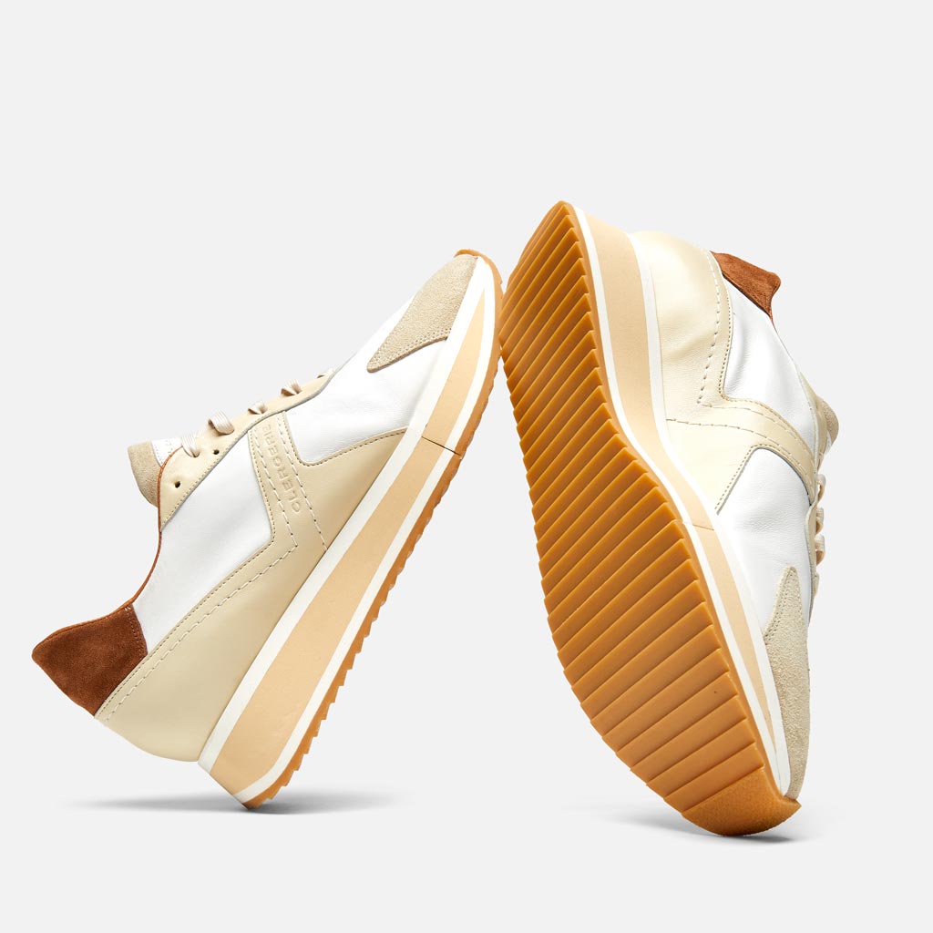 SNEAKERS - ORVIL sneakers, white, brown and beige - ORVIL2STRCROM340 - Clergerie Paris - USA