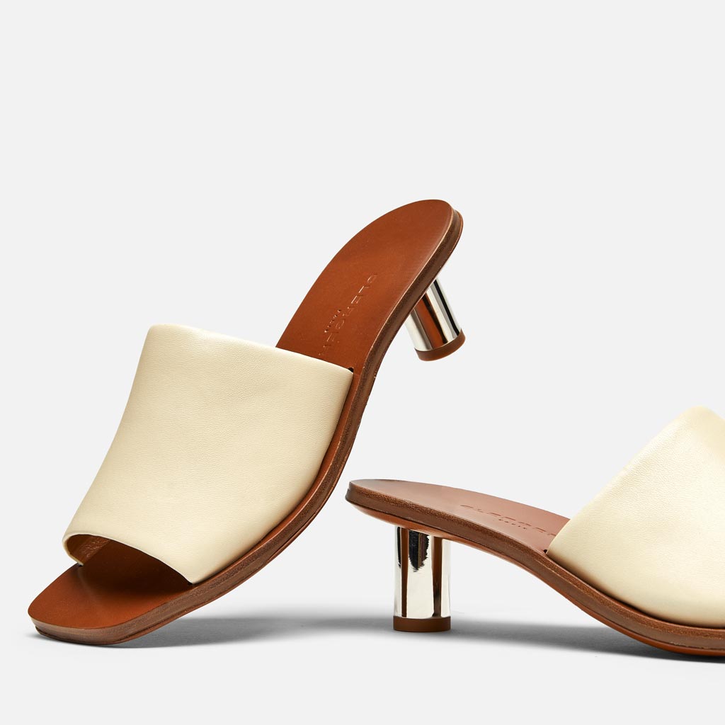 MULES - PERLE mules, lambskin beige || OUTLET - PERLESTRMETM350 - Clergerie Paris - USA