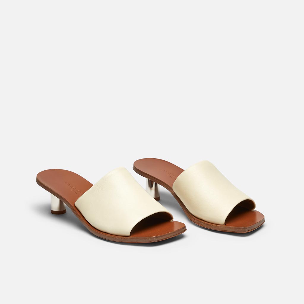 MULES - PERLE mules, lambskin beige || OUTLET - PERLESTRMETM350 - Clergerie Paris - USA