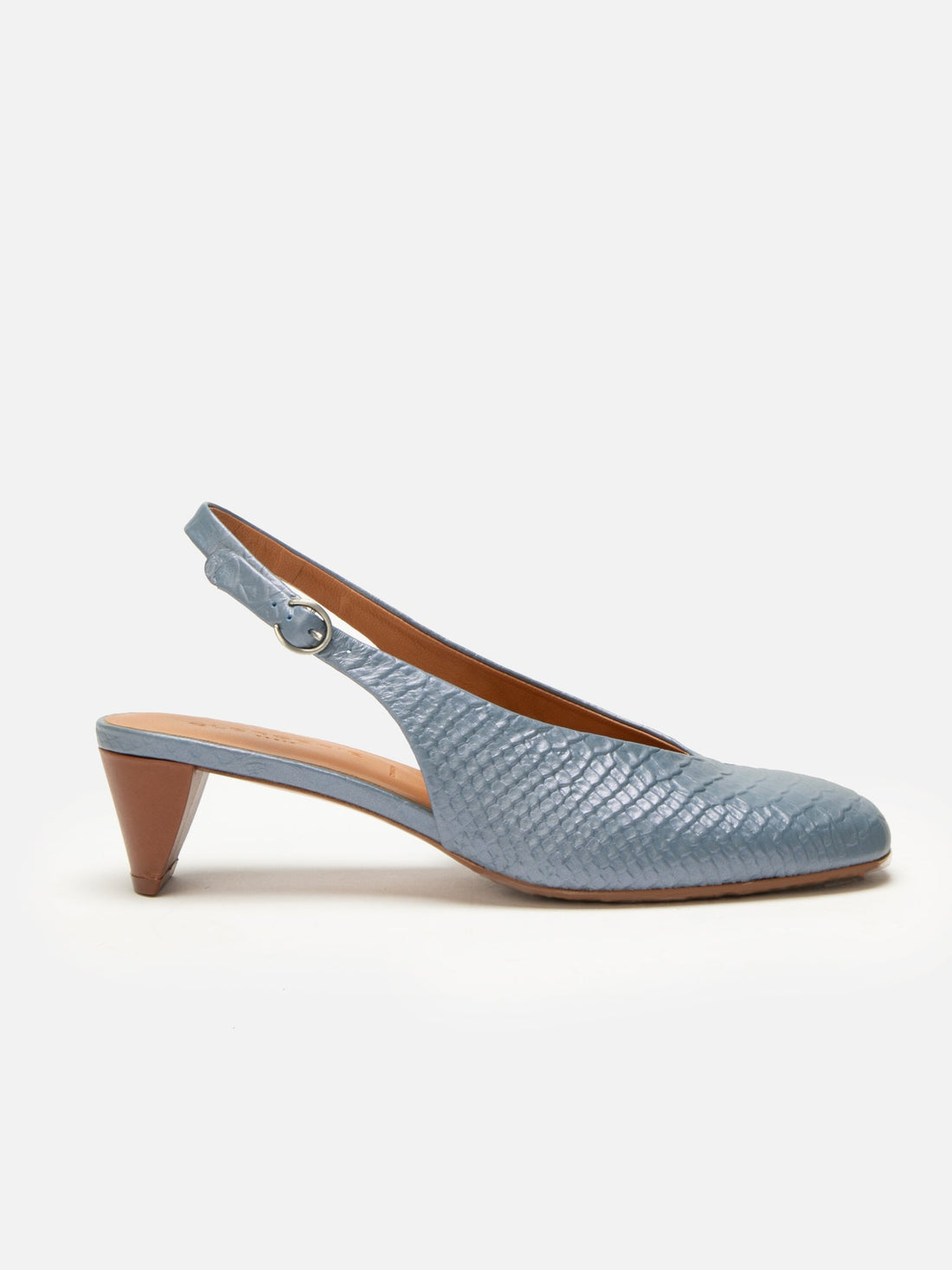PUMPS - POP, azure snake effect - Clergerie Paris - USA