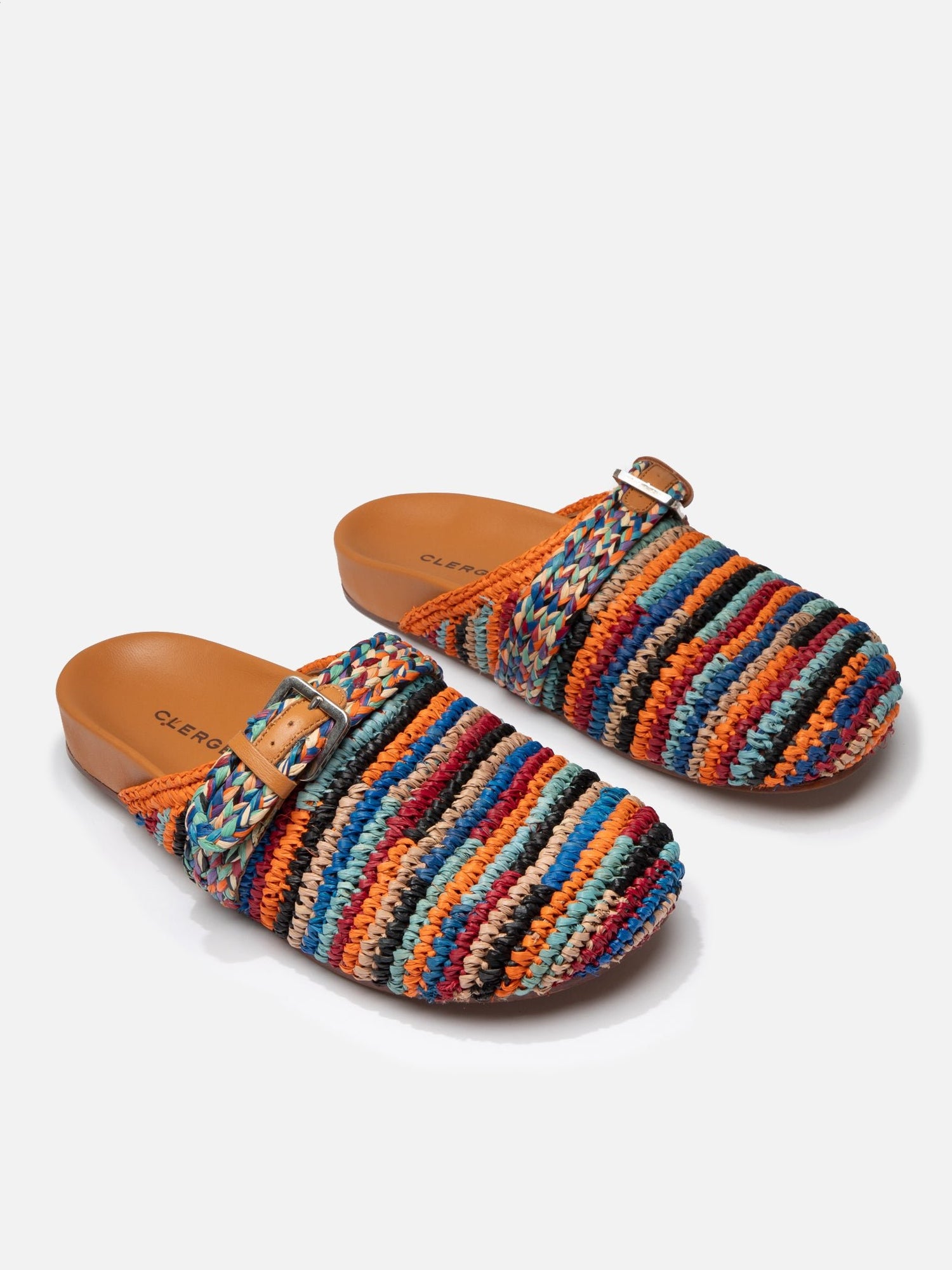 MULES - QUINTA4, bright raffia - Clergerie Paris - USA