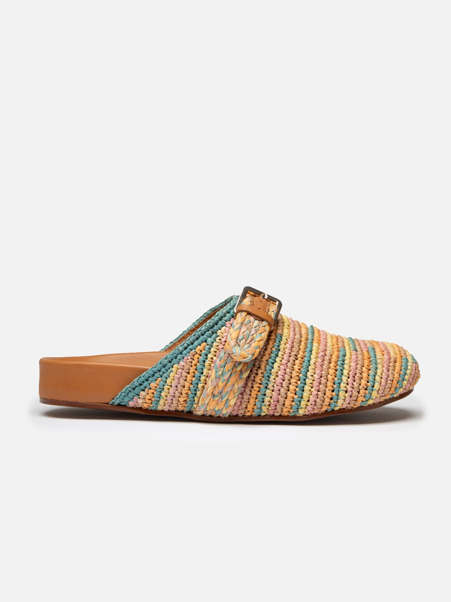 MULES - QUINTA4, pastel raffia - Clergerie Paris - USA