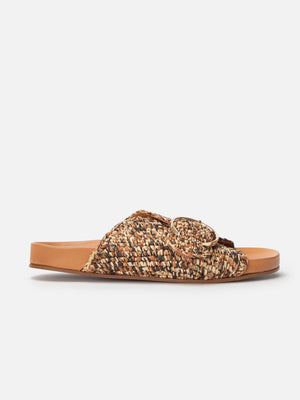 SANDALS - QUIRK, brown raffia - Clergerie Paris - USA