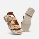 SANDALS - REDA sandals, beige suede calfskin || OUTLET - REDASANCRUM350 - Clergerie Paris - USA