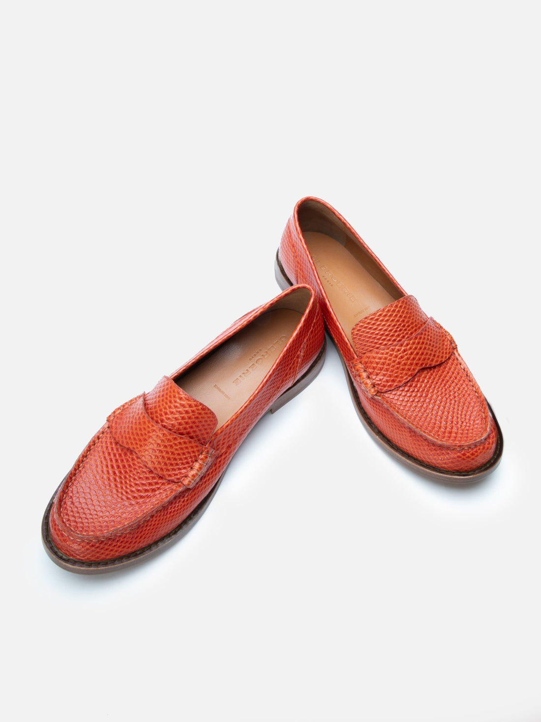 LOAFERS - RENA, snake effect spice - Clergerie Paris - USA