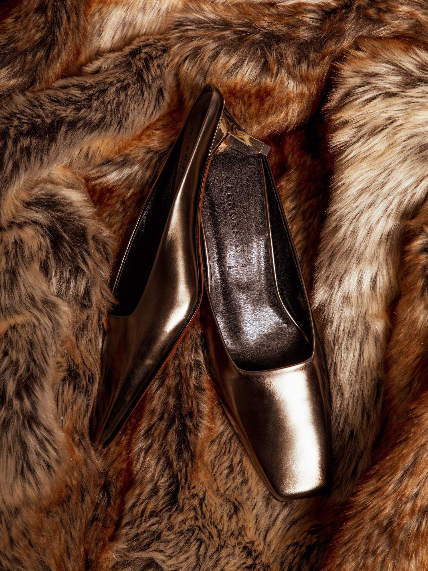 MULES - SIA, gloss metallic gobi - Clergerie Paris - USA