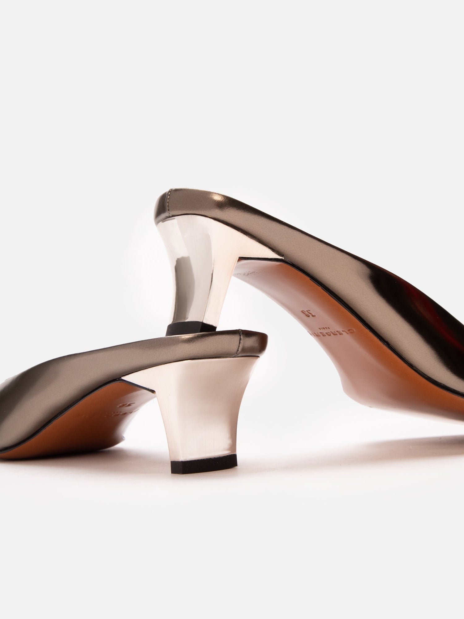 MULES - SIA, gloss metallic gobi - Clergerie Paris - USA