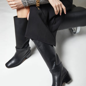 HIGH BOOTS - TAL boots, black calfskin || OUTLET - TALBLKLCAM350 - Clergerie Paris - USA