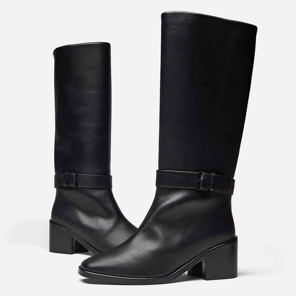 HIGH BOOTS - TAL boots, black calfskin || OUTLET - TALBLKLCAM350 - Clergerie Paris - USA