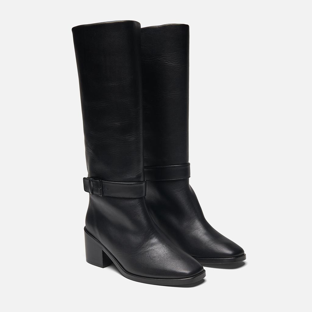 HIGH BOOTS - TAL boots, black calfskin || OUTLET - TALBLKLCAM350 - Clergerie Paris - USA