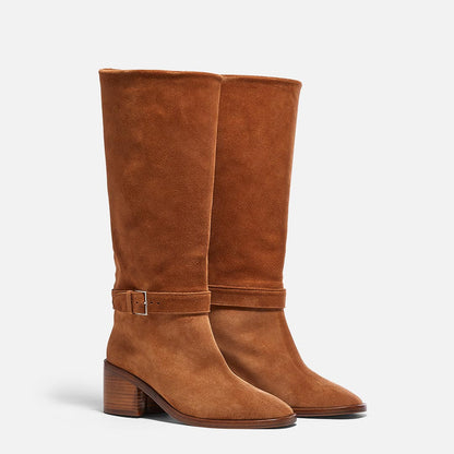 HIGH BOOTS - TAL boots, calfskin brown || OUTLET - TALRUSCRUM350 - Clergerie Paris - USA