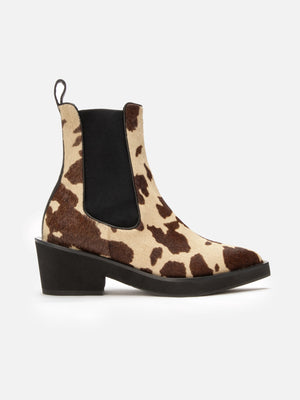 ANKLE BOOTS - TEGAN, cow print - Clergerie Paris - USA