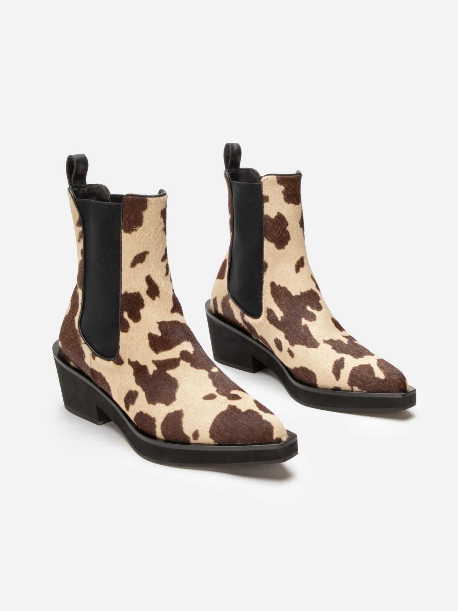 ANKLE BOOTS - TEGAN, cow print - Clergerie Paris - USA