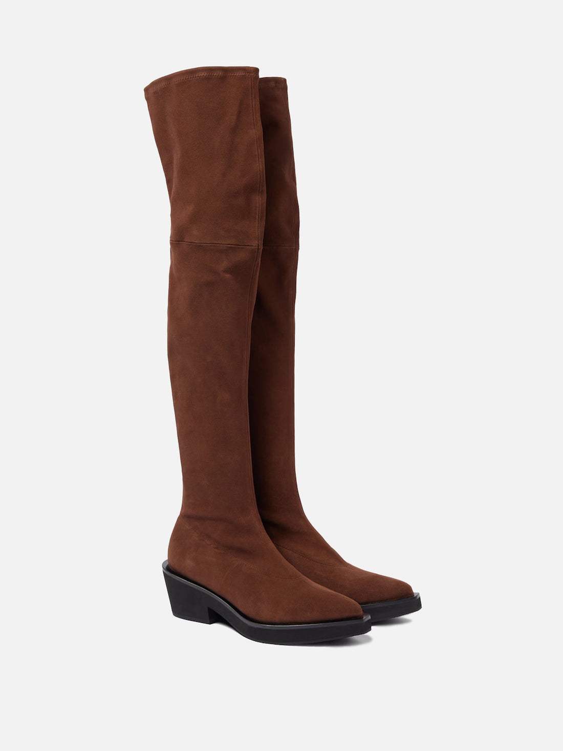 HIGH BOOTS - TENNY, suede stretch brown - Clergerie Paris - USA