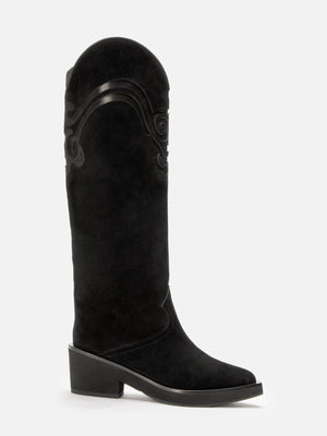 HIGH BOOTS - TERENS, suede black - Clergerie Paris - USA