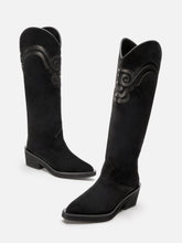 HIGH BOOTS - TERENS, suede black - Clergerie Paris - USA