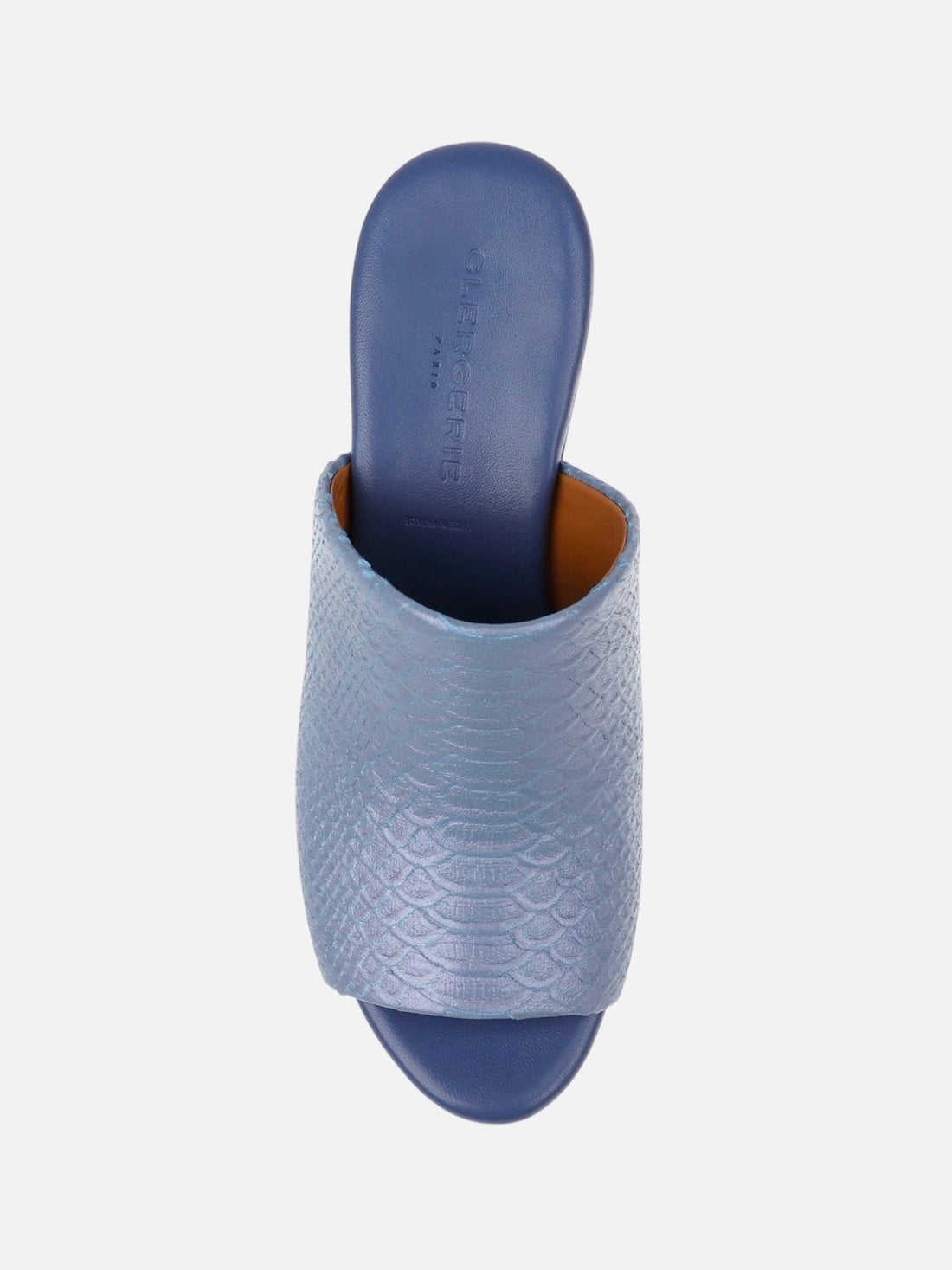 MULES - VERA, azure snake effect - Clergerie Paris - USA
