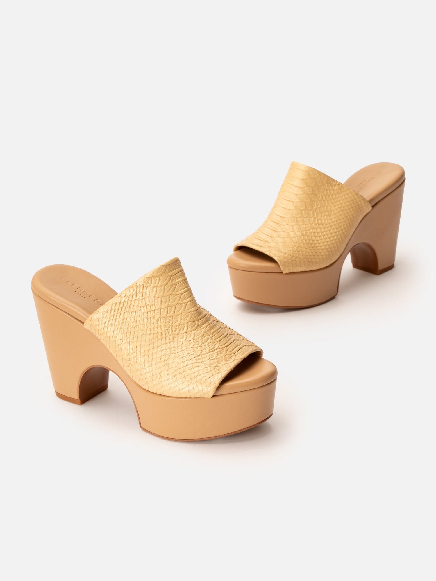 MULES - VERA, snake - effect nude - Clergerie Paris - USA