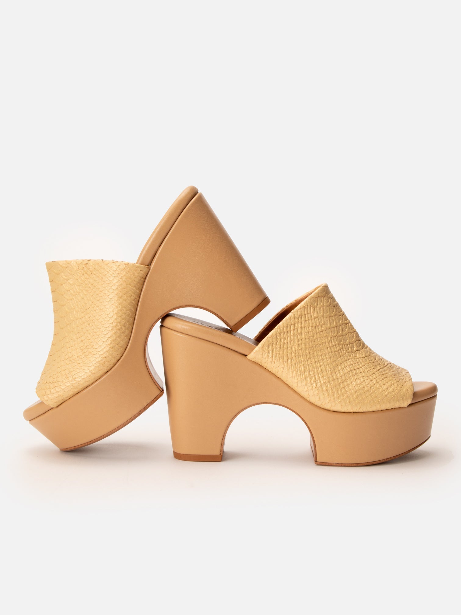 MULES - VERA, snake - effect nude - Clergerie Paris - USA