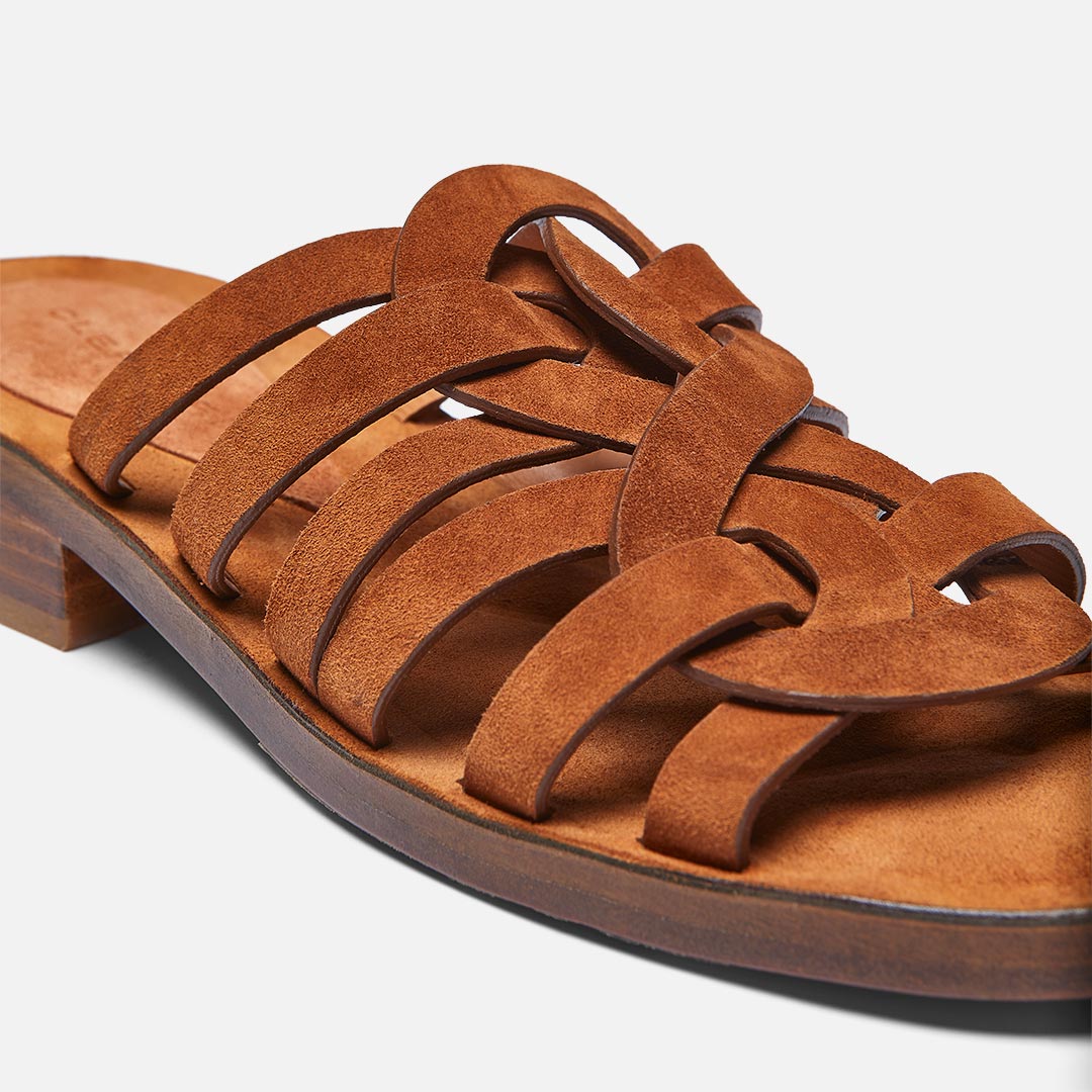 SANDALS - VERY sandals, brown suede goatskin || OUTLET - VERYWOOCRUM350 - Clergerie Paris - USA